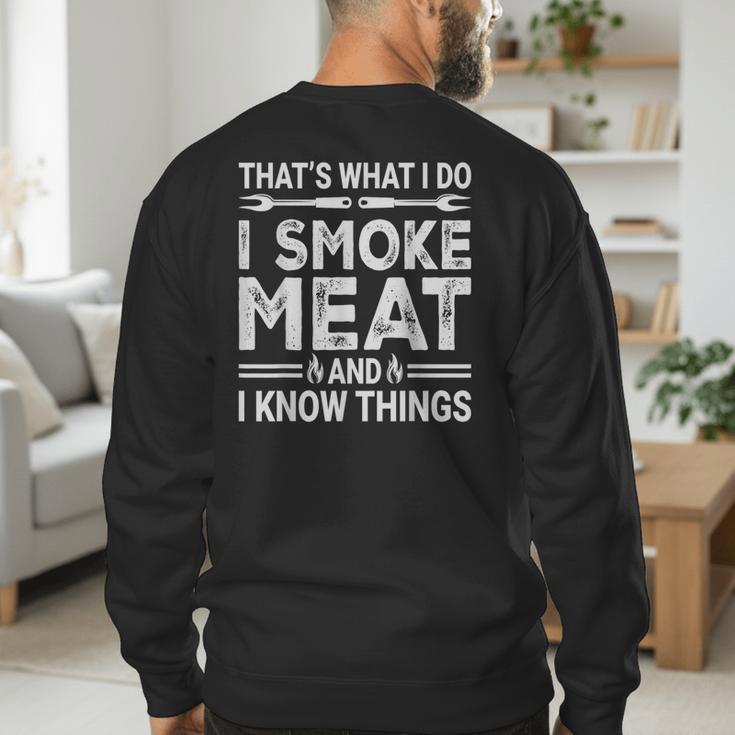 BBQ Grilling Dad Smoking Meat Barbecue Pun Pit Master Father Men's Sweatshirt Back Print BBQ Grilling Dad Smoking Meat Barbecue Pun Pit Master Father Men's Sweatshirt Back Print