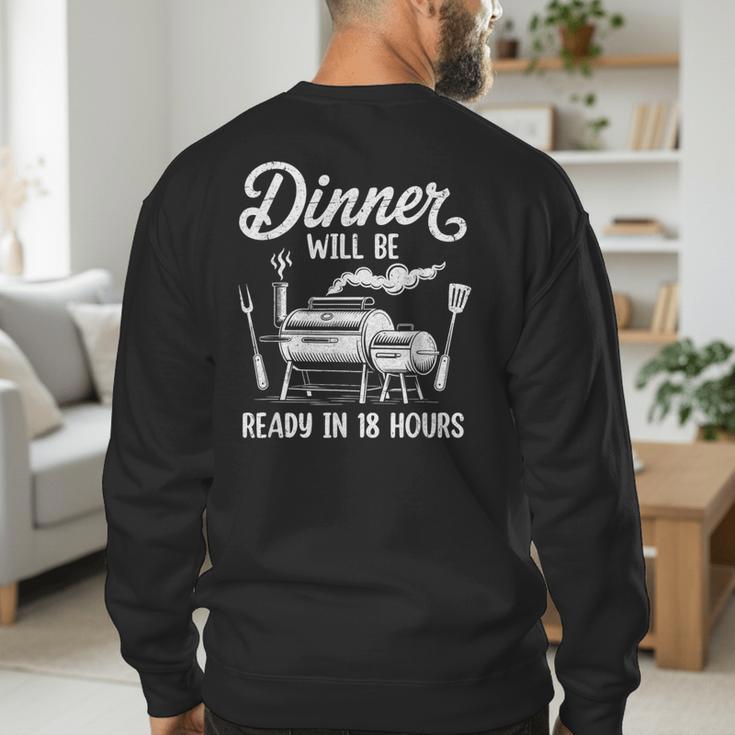 Bbq Men Smoking Meat Smoker Grilling Barbecue Dad Men's Sweatshirt Back Print