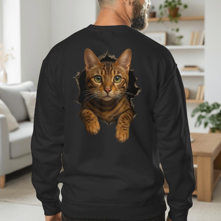 Bengal Cat Lover Animal Pet Bengal Cat Owner Mom Cat Dad Cat Men Women Kids Men's Sweatshirt Back Print