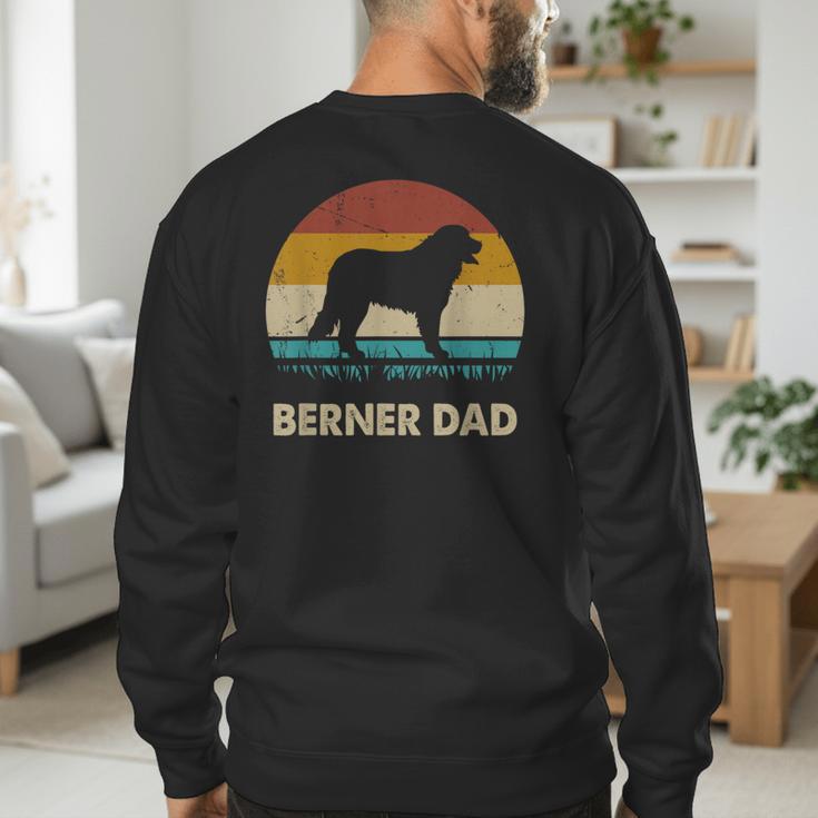 Berner Dad For Men Bernese Mountain Dog Vintage Dad Men's Sweatshirt Back Print
