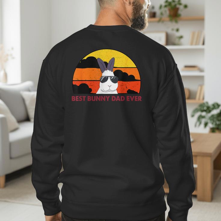 Best Bunny Dad Ever Rabbit Jumper Dad Men's Sweatshirt Back Print