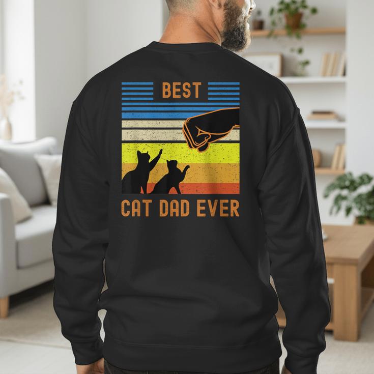 Best Cat Dad Ever Fist Bump For Fur Daddies Men Women Girls Kids Men's Sweatshirt Back Print