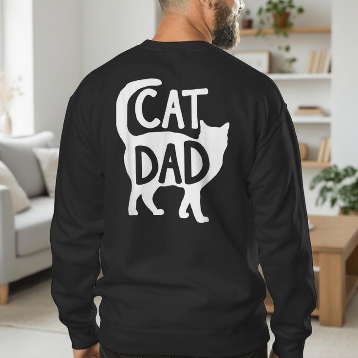 Best Cat Dad Fathers Day Men Kitty Daddy Papa Christmas Meow Men's Sweatshirt Back Print