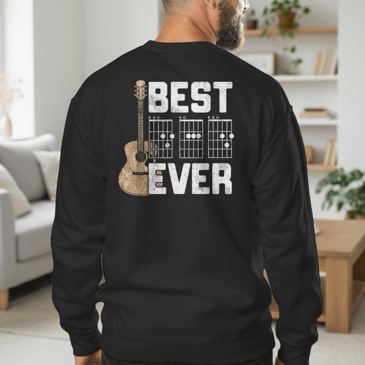 Best Dad Ever Guitarist Father D-A-D Chord Guitar Men's Sweatshirt Back Print