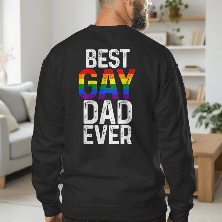 Best Gay Dad Ever LGBTQ Men's Sweatshirt Back Print