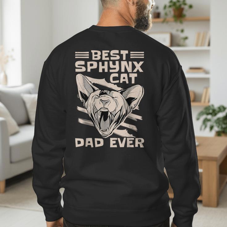 Best Sphynx Cat Dad Ever Apparel For Animal Lover Men Women Men's Sweatshirt Back Print