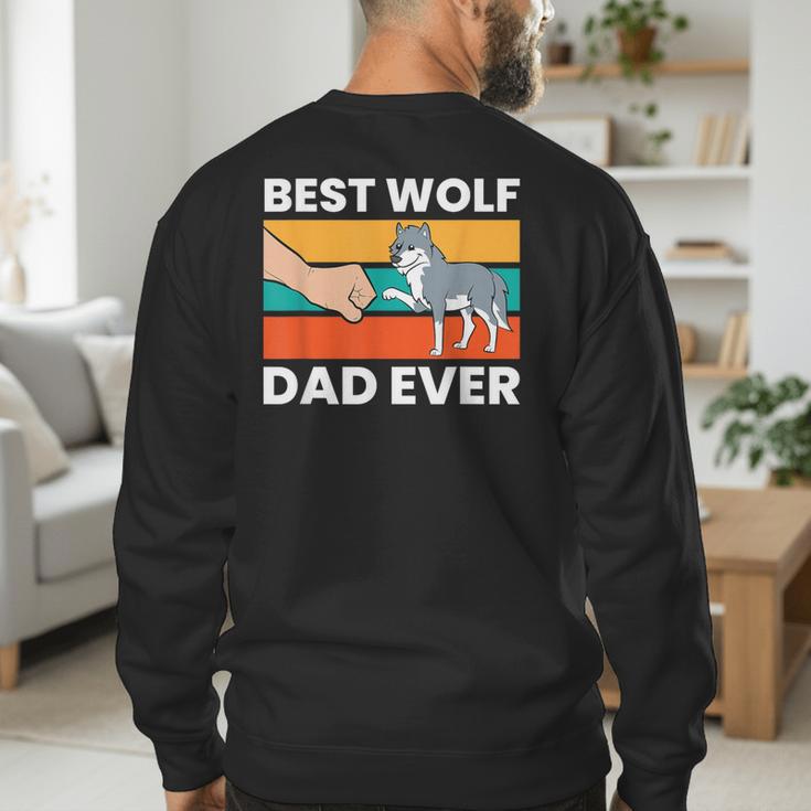Best Wolf Dad Ever Men's Sweatshirt Back Print