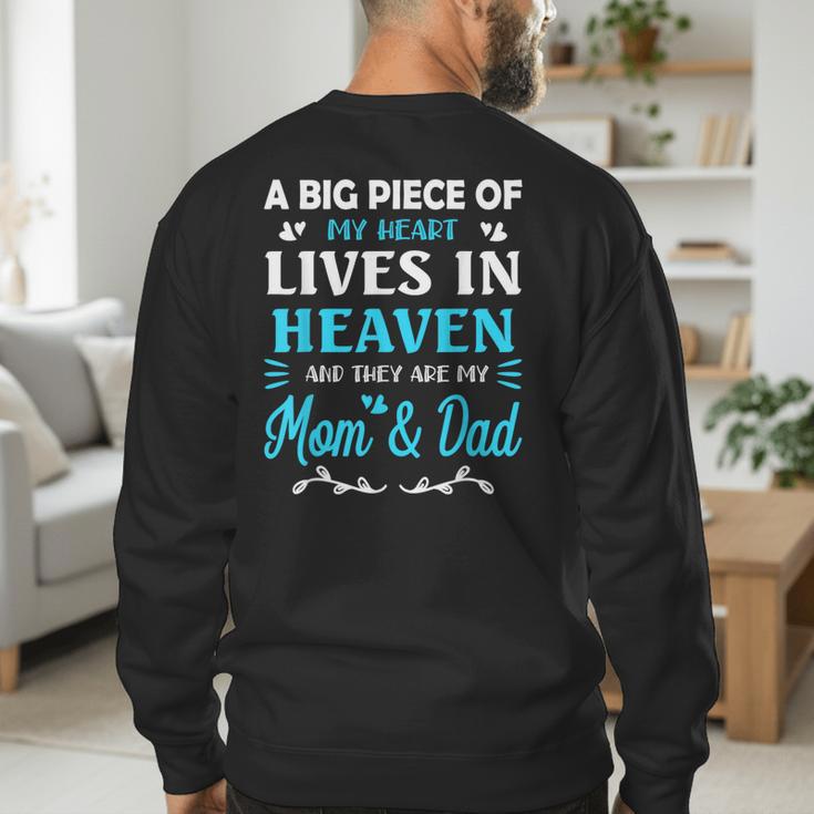 A Big Piece Of My Heart Lives In Heaven My Mom And Dad Men's Sweatshirt Back Print