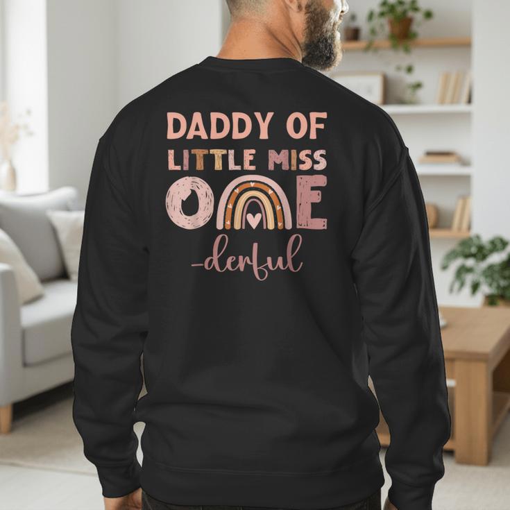 Boho Daddy Of Miss Onederful 1st Birthday Girl Cute Small Men's Sweatshirt Back Print
