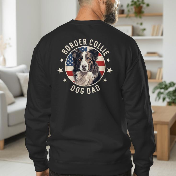 Border Collie Dog Owner For Men Border Collie Dad Men's Sweatshirt Back Print