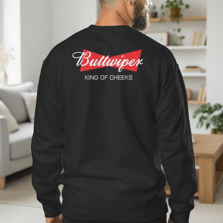 Buttwiper New Dad Beer Inspired Diaper Shower Men's Sweatshirt Back Print