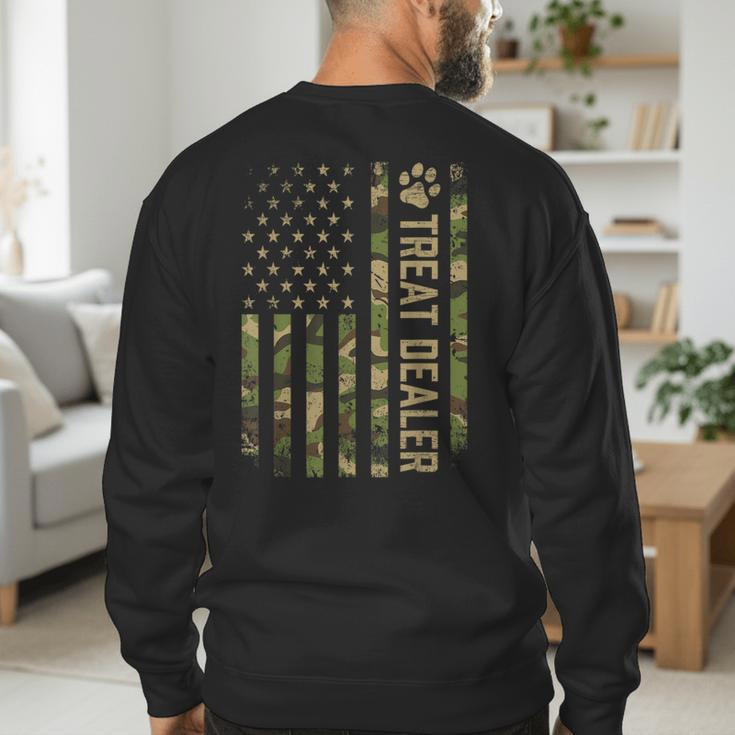 Camo Cat Treat Dealer American Flag US Cat Dad 4th Of July For Men Women Men's Sweatshirt Back Print Camo Cat Treat Dealer American Flag US Cat Dad 4th Of July For Men Women Men's Sweatshirt Back Print