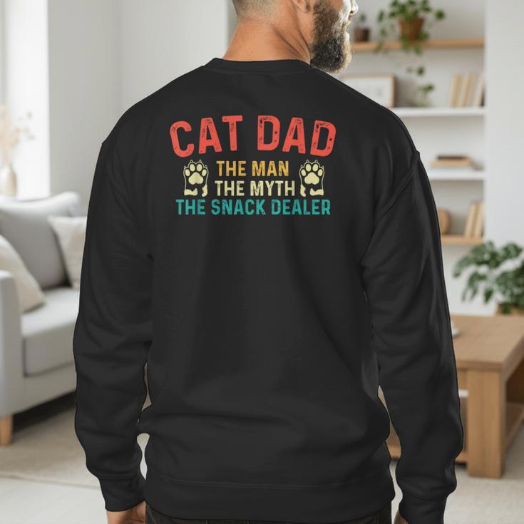 Cat Dad The Man The Myth Cat Lover Kitten Owner Kitty Men's Sweatshirt Back Print