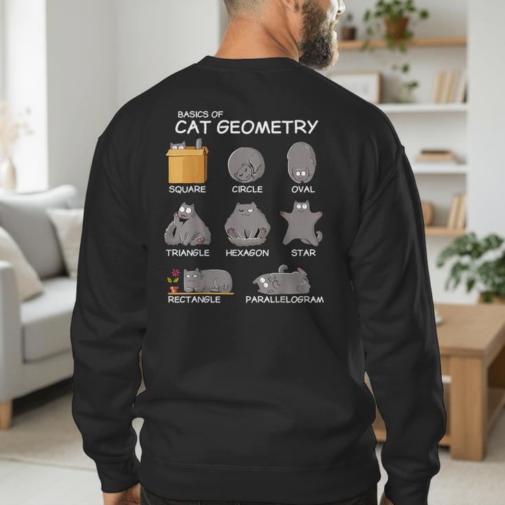 Cat Geometry Math Cat For Cat Dad Cat Mom Kids Men's Sweatshirt Back Print