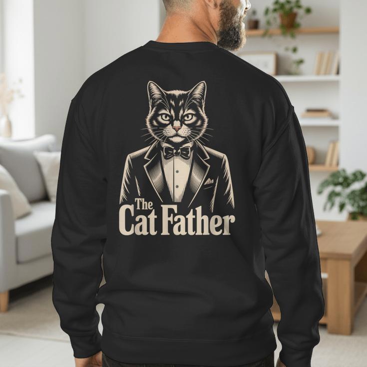 Cat Lover The CatFather Cat Dad Men's Sweatshirt Back Print