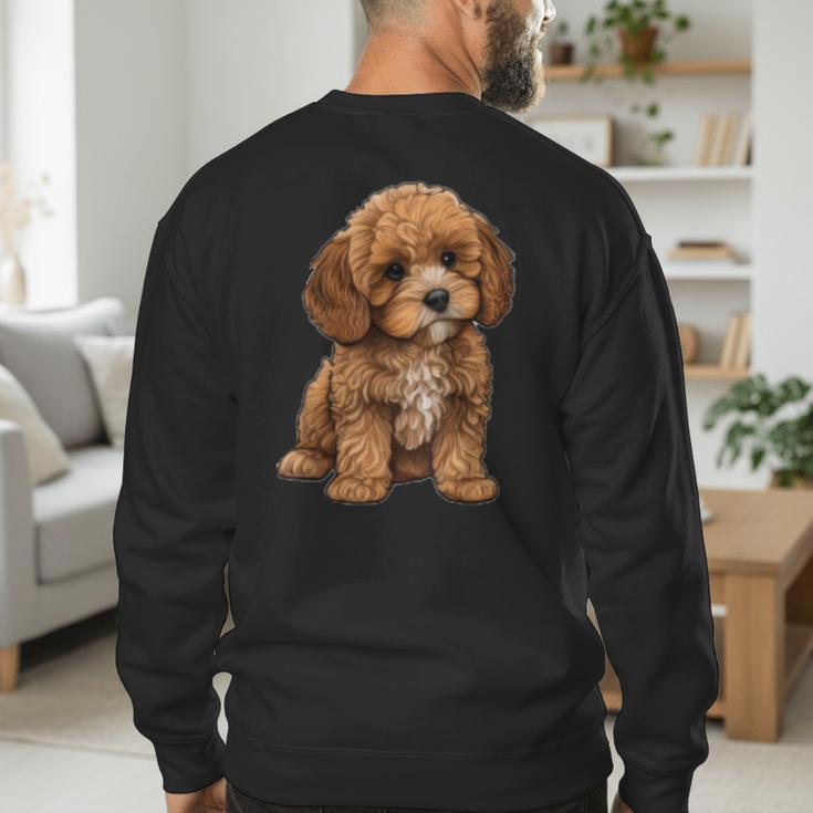 Cavapoo Breed Pet Lover Art Dog For Mom Dad Kids Men's Sweatshirt Back Print