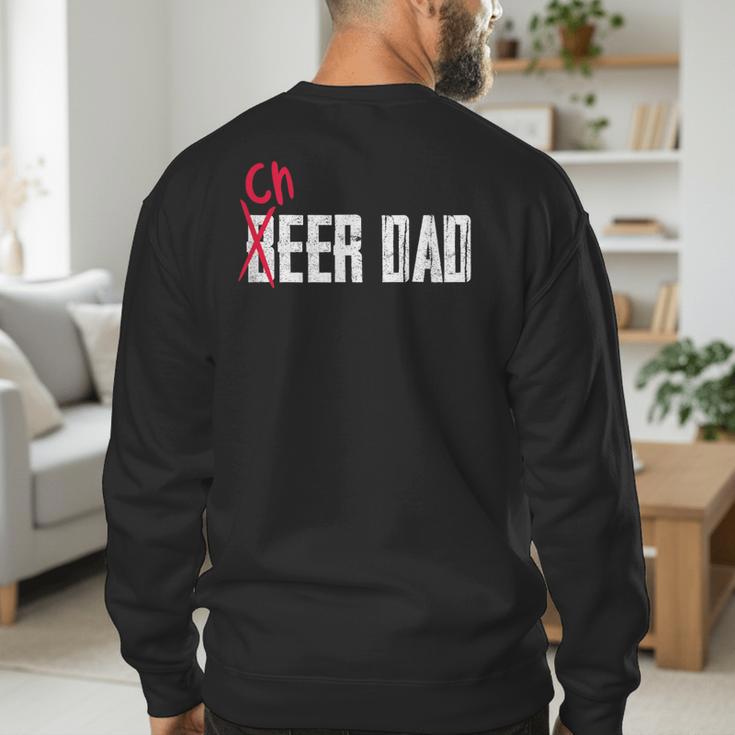 Cheer Dad Beer Dad Cheerleading Father Father's Day Men's Sweatshirt Back Print