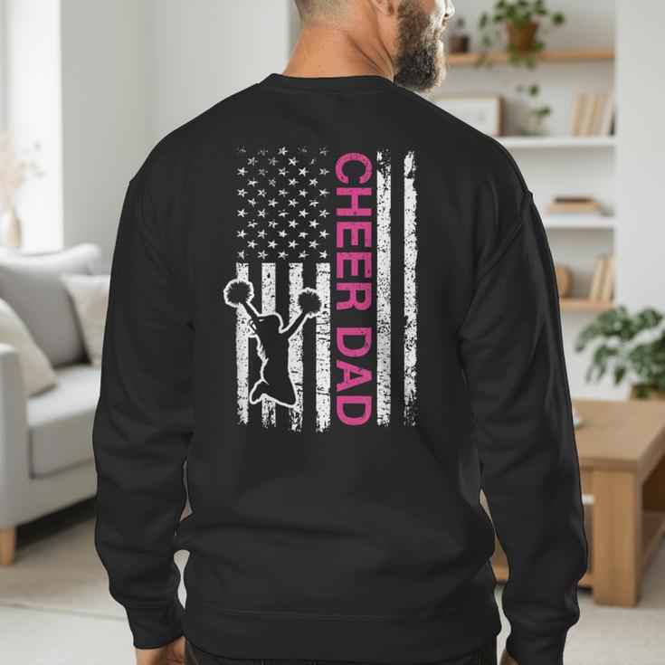 Cheer Dad Flag Pink Cheerleading Men's Sweatshirt Back Print