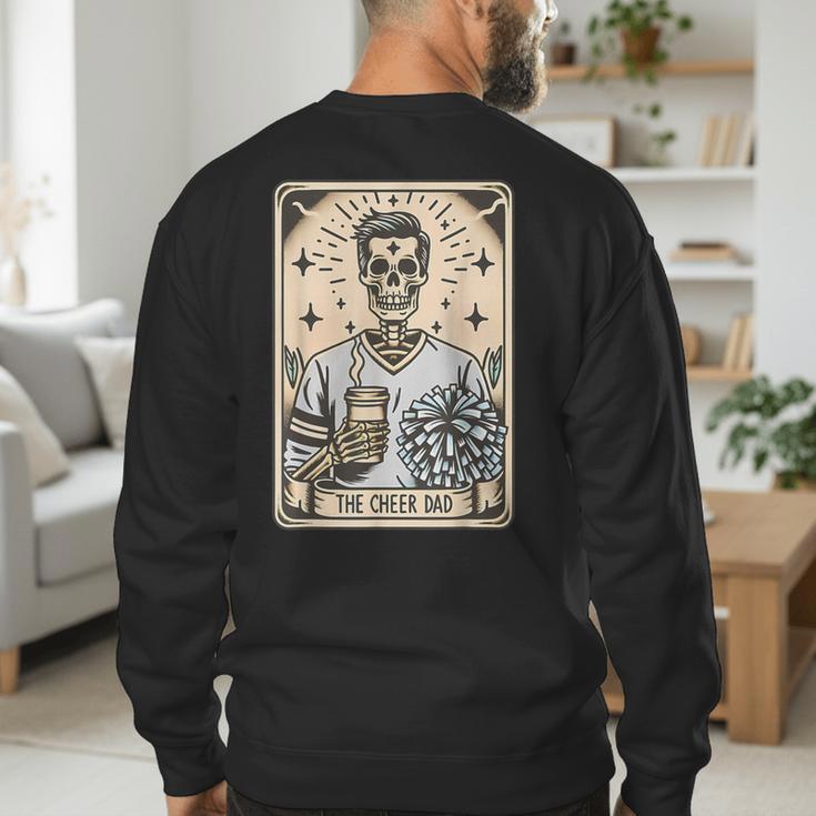 Cheer Dad Tarot Card Skeleton Cheerleading Fathers Day Men's Sweatshirt Back Print