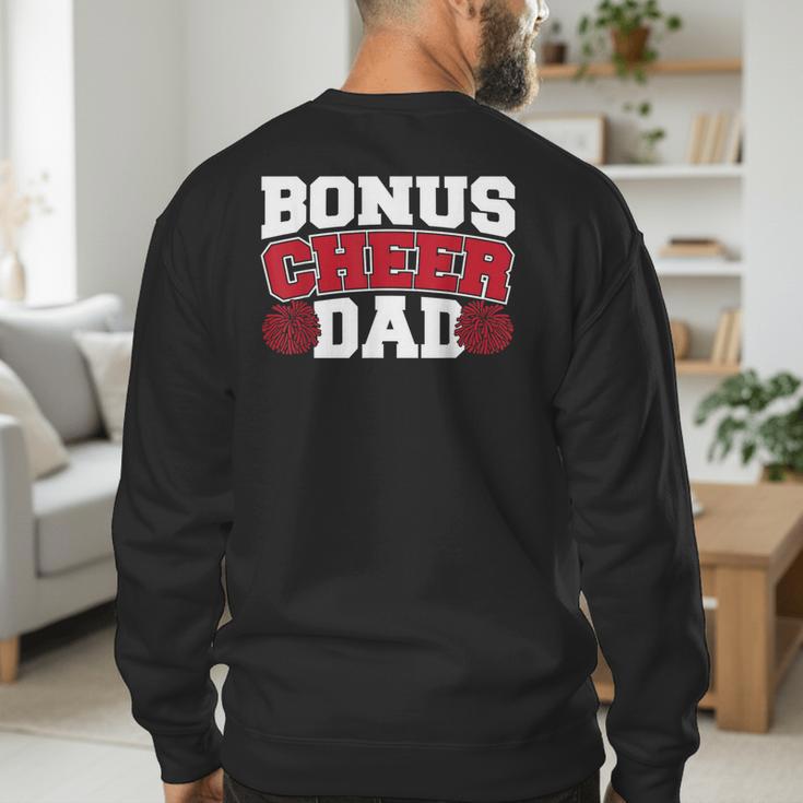 Cheer Stepdad Bonus Cheer Dad Red Men's Sweatshirt Back Print Cheer Stepdad Bonus Cheer Dad Red Men's Sweatshirt Back Print