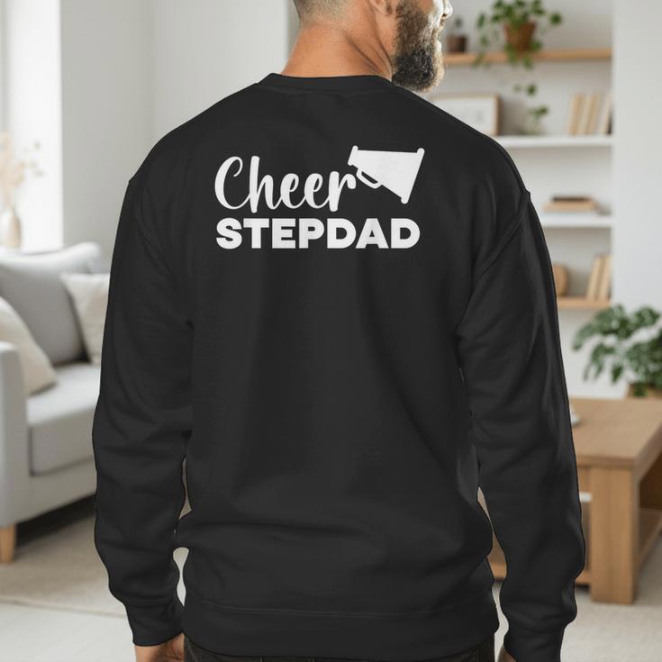 Cheer Stepdad Cheerleading Step Dad Cheerleader Stepfather Men's Sweatshirt Back Print