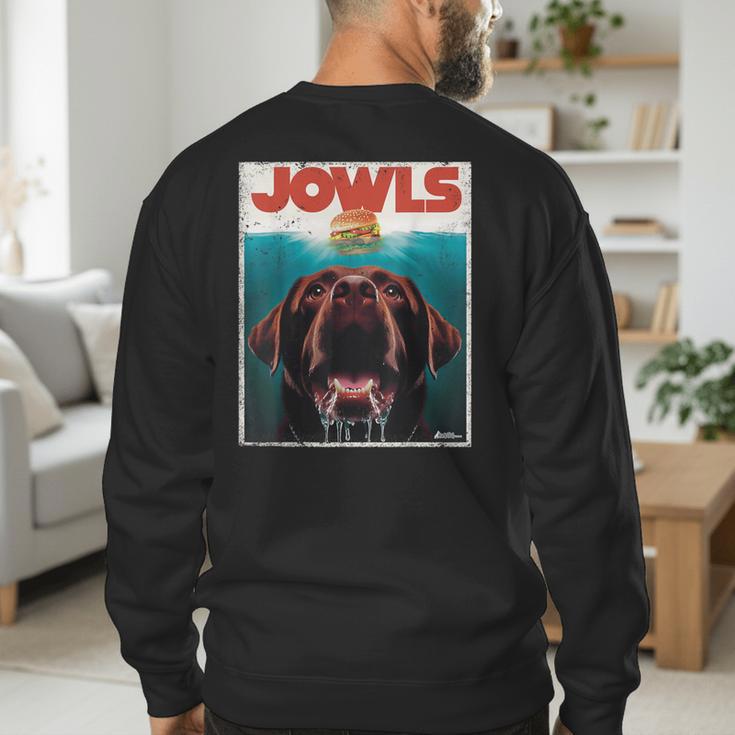 Chocolate Lab Jowls Labrador Retriever Dog Mom Dad Men's Sweatshirt Back Print