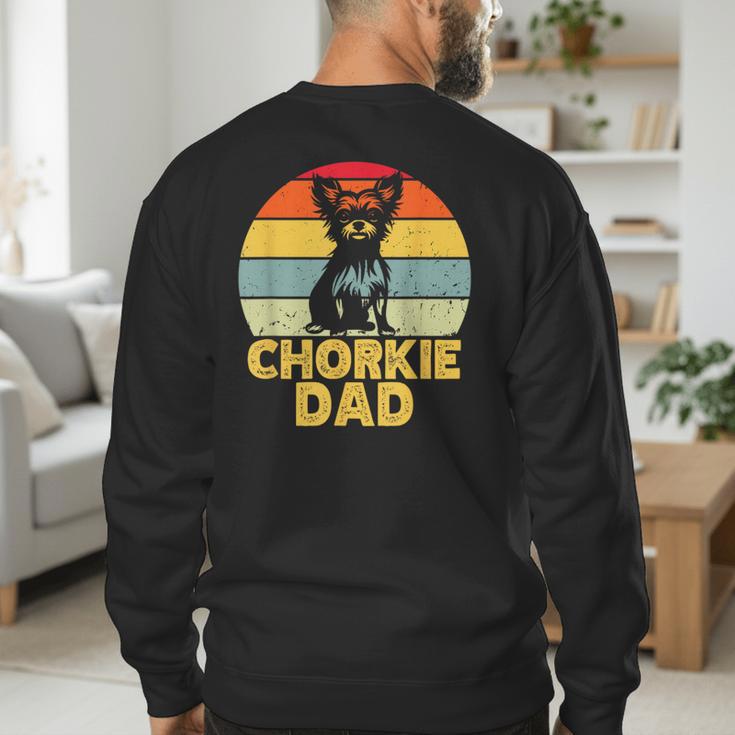 Chorkie Dad Retro Sunset Chihuahua Yorkie Mix Lover Men's Sweatshirt Back Print Chorkie Dad Retro Sunset Chihuahua Yorkie Mix Lover Men's Sweatshirt Back Print