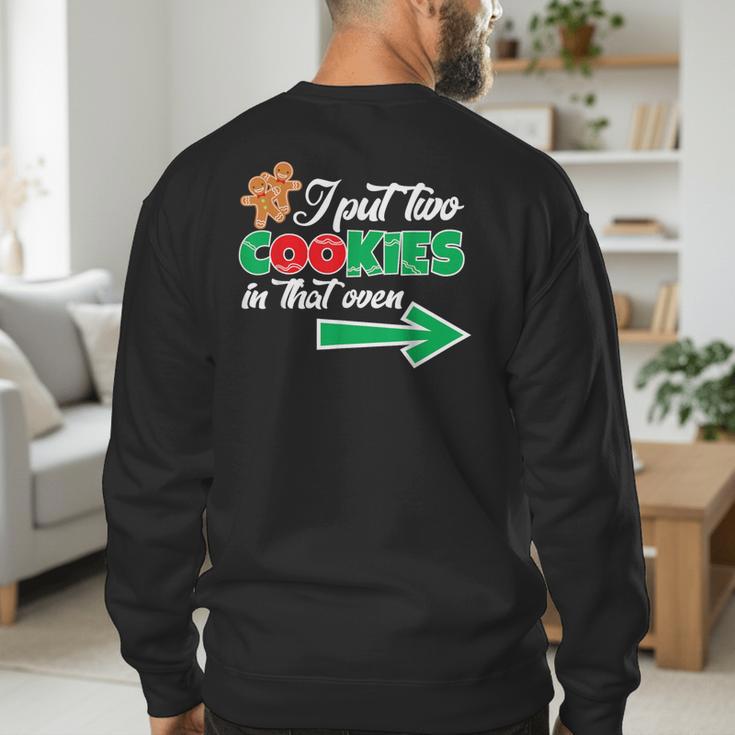 Christmas Twins Expecting Dad T-Shirt Pregnant Wife Tee Men's Sweatshirt Back Print