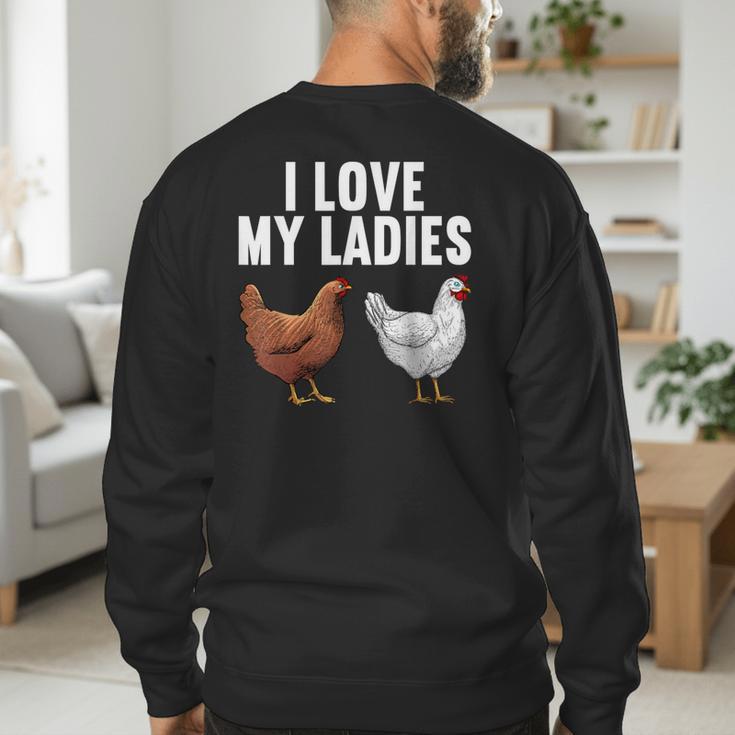 Cool Chicken Art For Men Women Dad Rooster Chicken Farmer Men's Sweatshirt Back Print Cool Chicken Art For Men Women Dad Rooster Chicken Farmer Men's Sweatshirt Back Print