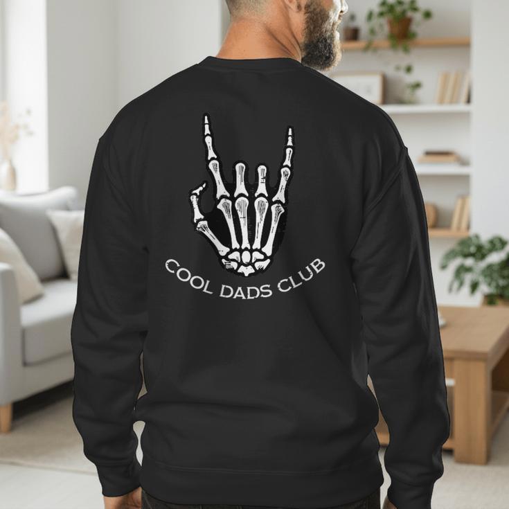 Cool Dads Club Skeleton Rock Pocket Fathers Day Rocker Hand Men's Sweatshirt Back Print