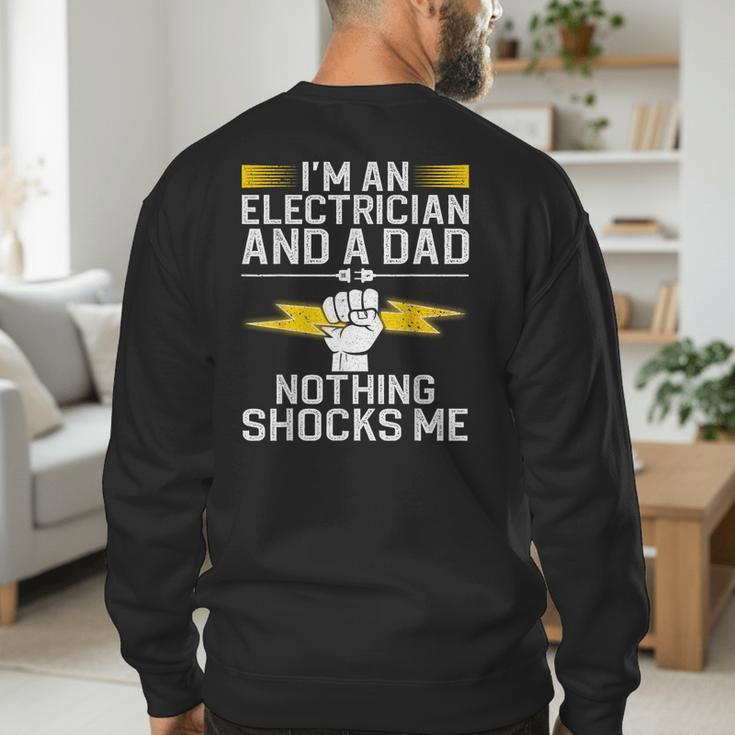 Cool Electrician For Men Dad Professional Electrician Men's Sweatshirt Back Print