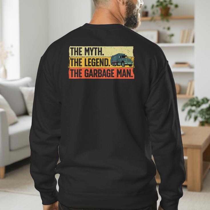 Cool Garbage Man Art For Men Dad Father Garbage Dump Truck Men's Sweatshirt Back Print Cool Garbage Man Art For Men Dad Father Garbage Dump Truck Men's Sweatshirt Back Print