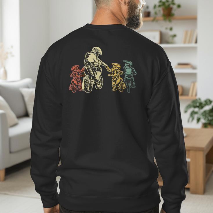 Cool Motocross Dirt Bike Biker Dad & Sons Father's Day Men's Sweatshirt Back Print