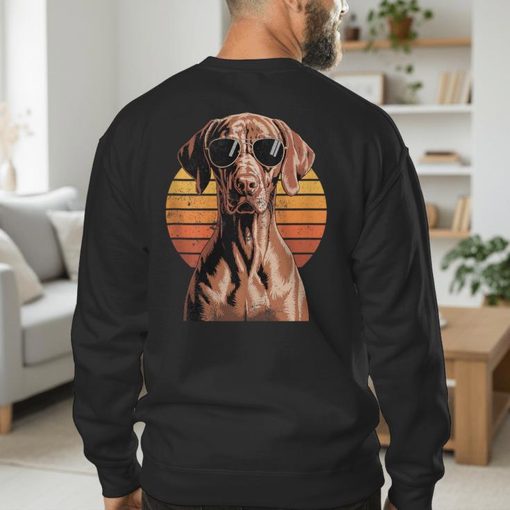 Cool Retro Vizsla Dog Mom Dad Vintage Pet Lovers Men's Sweatshirt Back Print Cool Retro Vizsla Dog Mom Dad Vintage Pet Lovers Men's Sweatshirt Back Print