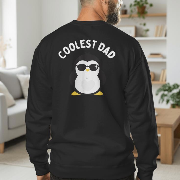 The Coolest Dad Cool Penguin By Dangerous Dad Men's Sweatshirt Back Print