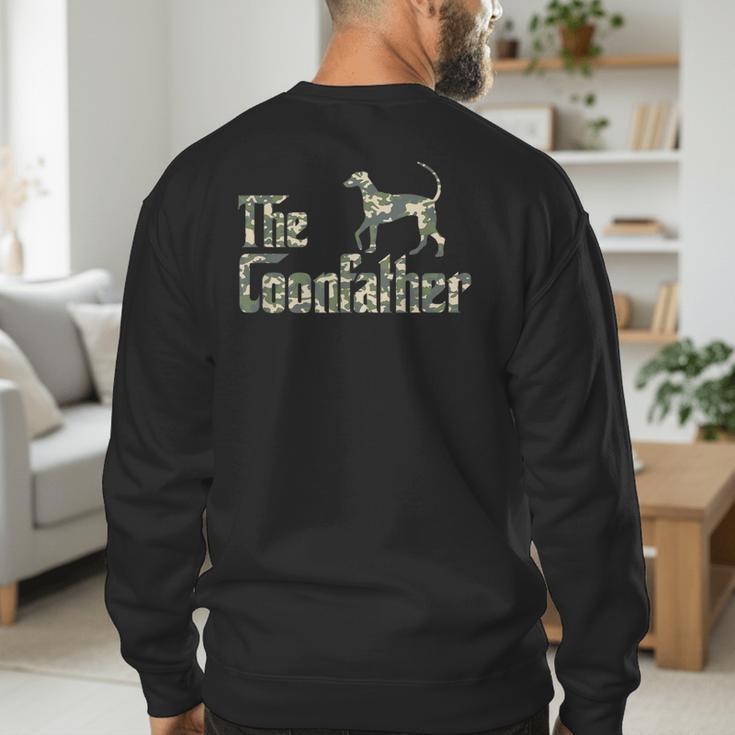 Coonfather Coon Hunting Dogs Coonhound Dad Men's Sweatshirt Back Print