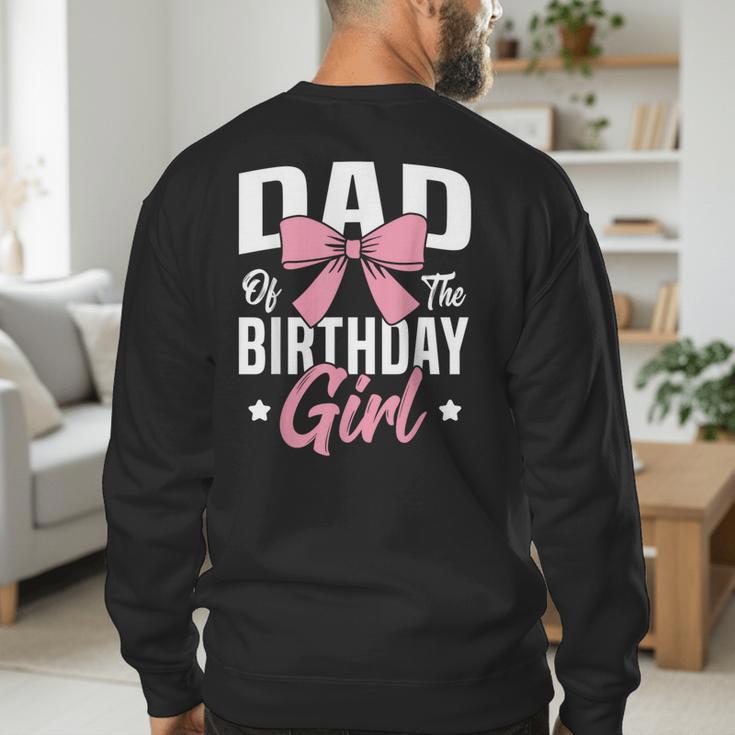 Coquette Pink Bow Men Dad Of The Birthday Girl Men's Sweatshirt Back Print