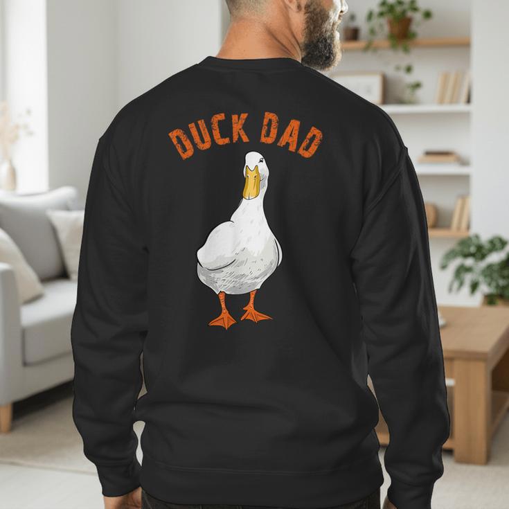 Cute Duck Dad Lover Illustration Duck Owner Men's Sweatshirt Back Print