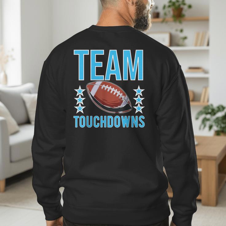 Cute Team Touchdowns Gender Reveal For Mom And Dad Men's Sweatshirt Back Print
