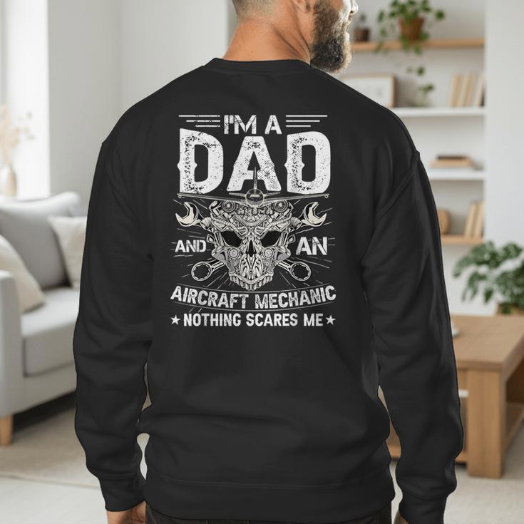 Dad Airplane Plane Aviation Aircraft Mechanic Men's Sweatshirt Back Print