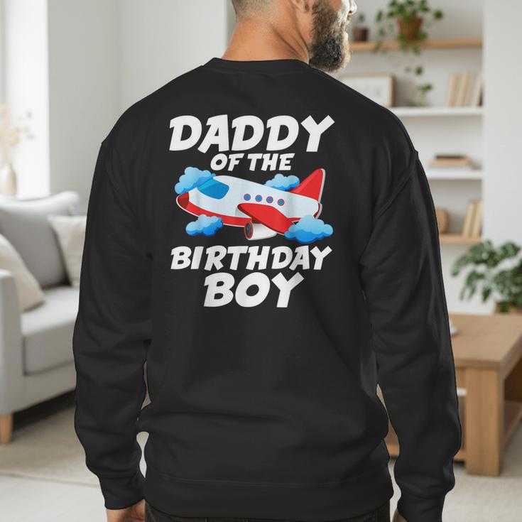 Dad Of The Birthday Boy Airplane Men's Sweatshirt Back Print