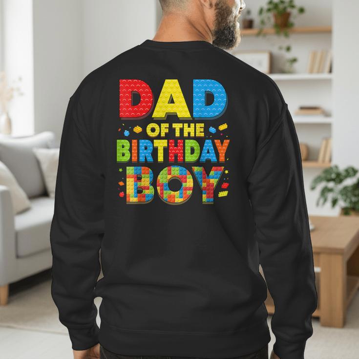 Dad Of The Birthday Boy Building Block Birthday Men's Sweatshirt Back Print