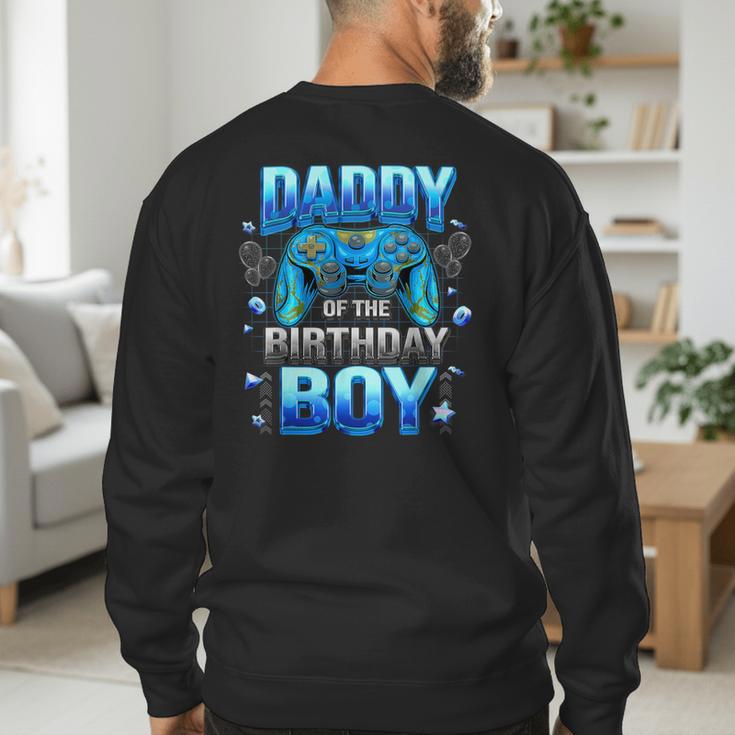 Dad Of The Birthday Boy Cool Gamer Video Game Birthday Men's Sweatshirt Back Print