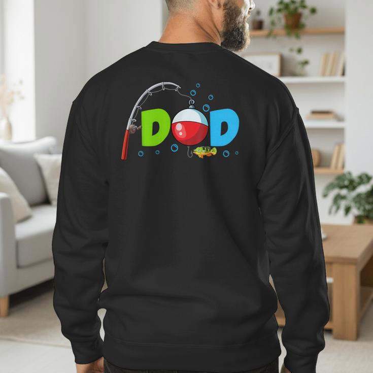 Dad Of The Birthday Boy Birthday Fishing Family Men's Sweatshirt Back Print Dad Of The Birthday Boy Birthday Fishing Family Men's Sweatshirt Back Print
