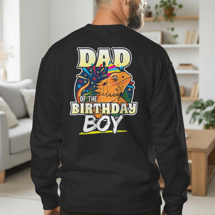 Dad Of Birthday Boy Kids Reptile Birthday Party Men's Sweatshirt Back Print