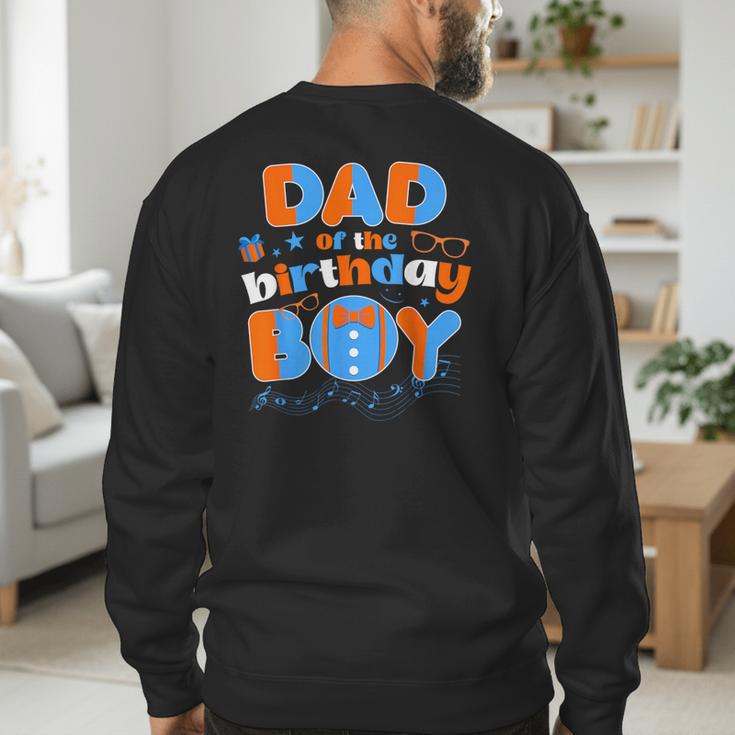 Dad Of The Birthday Boy Matching Family Blippy Men's Sweatshirt Back Print