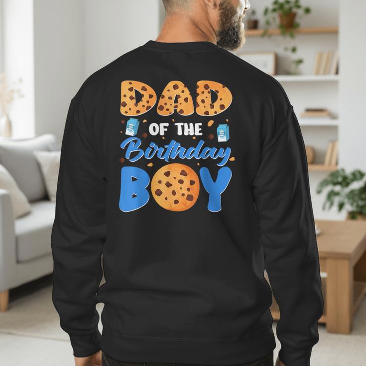 Dad Of The Birthday Boy Milk And Cookies 1 Year Old Men's Sweatshirt Back Print Dad Of The Birthday Boy Milk And Cookies 1 Year Old Men's Sweatshirt Back Print