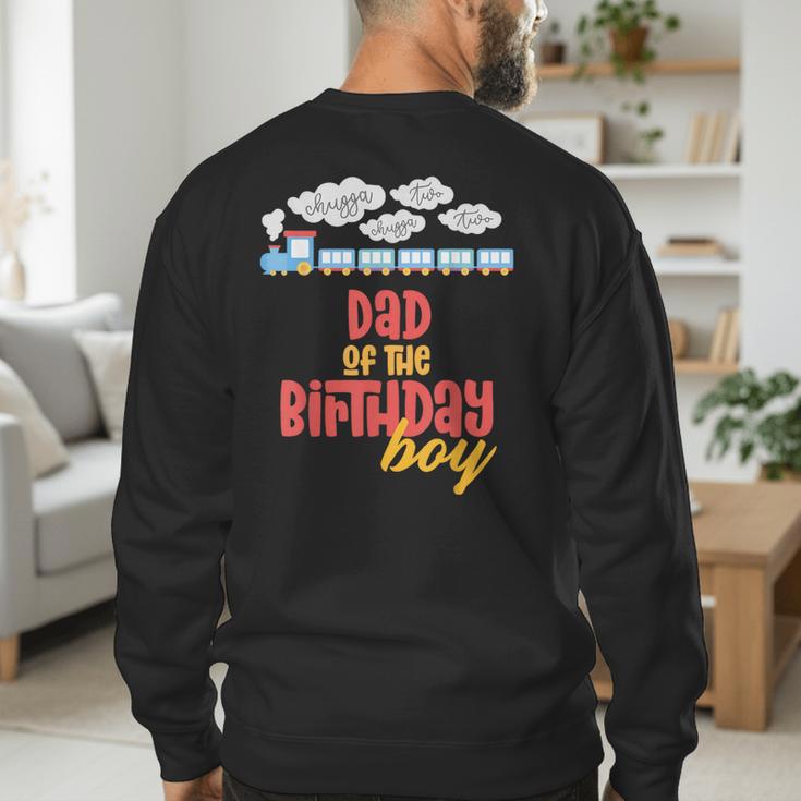 Dad Birthday Boy Train I'm 2 Two Yr Old Chugga Engine Men's Sweatshirt Back Print