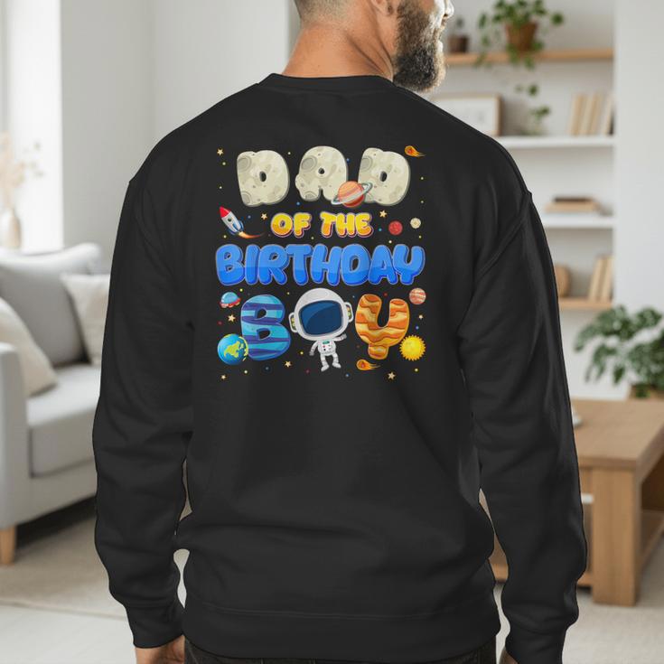 Dad Of The Birthday Boy Two The Moon Space Family Matching Men's Sweatshirt Back Print