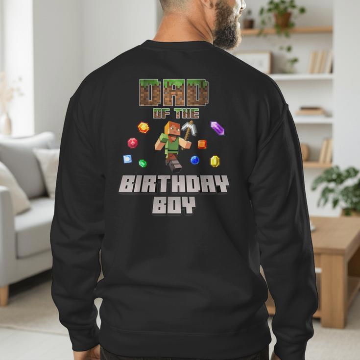Dad Of The Birthday Boy Video Gamer Pixel Number Men's Sweatshirt Back Print